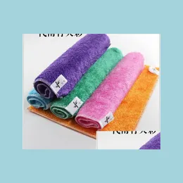 Cleaning Cloths Bamboo Fiber Dish Towel Polyester Cloth Thick Washing Do Not Dip Oil Water Absorbent Kitchen 30 X 27 Drop Delivery 2 Dhhpg