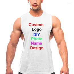 Men's Tank Tops Your OWN Design Brand Logo/Picture Mens Workout Gym Clothing Bodybuilding Top Custom Sport Fitness Singlets Sleeveless Vest