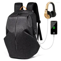 Рюкзак мужчина многофункциональная USB зарядка 17 -дюймовые рюкзаки для ноутбуков оригами шаблон женские школьные сумки подростки Mochila Black