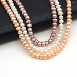 Beads Real Natural Freshwater White Pearls Punch Vertical Perforated 36 Cm Strand 5-6mm For Jewelry Making Necklace