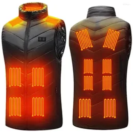 Men's Vests 15 Places Heated Vest Men Women USB Charging Jacket Heating Clothes Outdoor Sports Winter