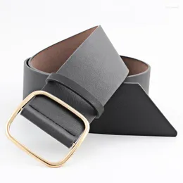 Belts Women Imitation Leather Belt Alloy Square Buckle Ceinture Thin Width Trend Simple Student Jeans Punk Chain For Ladies