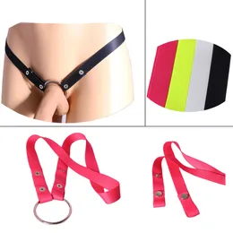 Manlig bondage cockrings med justerbar kyskhetsstöd band kukburet Auxiliary Elastic Belt Sex Toy for Men