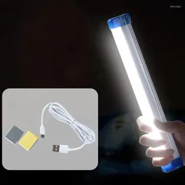 Luzes noturnas USB LED recarregável LED Lanterna portátil Multifuncional Indoor Under Gabinet Light Outdoor Barrated Camping Lamp