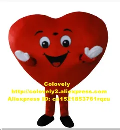 San Valentino Cuore Rosso Costume Della Mascotte Personaggio Dei Cartoni Animati Adulti Vestito Vestito Affetto Espressione Parco Divertimenti zz6002