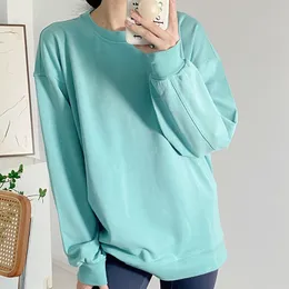 LL Women's Yoga Outfit Sweater Top Casual Loose Gym Perfectly Oversized Crew Sports Shirts Workout Blouse Woman Antumn Long Sleeve For Fitness