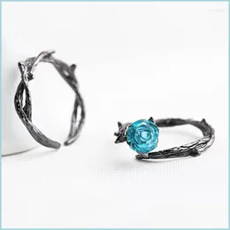 Wedding Rings Wedding Rings 925 Sterling Siers Ringss Joker Hand Jewelry Elegant Female Korean Rose Ring Sier Brit22 Drop Delivery 20 Dhxks