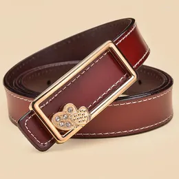 Belts Women's Smooth Buckle Belt Leather Pure Cow Fashionable And Versatile Trouser Straight