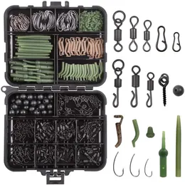 Fishing Accessories 420PcsBox Carp Tackle Kit Including Swivels Hooks Anti Tangle Sleeves Hook Stop Beads Boilie Bait Screw 221025