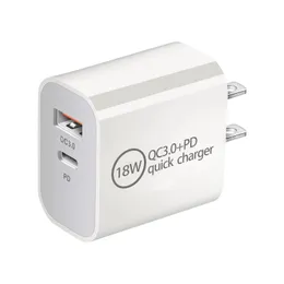 18W PD Charger Tipo C Porta UE AU AU Plugue celular carregamento rápido QC 3.0 Adaptador USB para Samsung Huawei Xiaomi USB C Porta