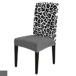 Stol täcker svartvitt leopard hudstruktur täcker mat spandex stretch säte hemmakontor dekoration skrivbord fall uppsättning