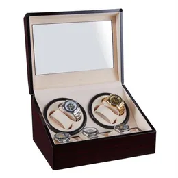 시계 박스 케이스 4 6 자동 윈더 나무 상자 클로즈 컬렉션 저장 홀더 더블 헤드 쉐이크 모터 remontoir250U