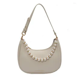 Borse da sera GZM Borsa a tracolla da donna Francese Senior Retro Pearl Chain Underarm Ins Temperament Borse e borsette