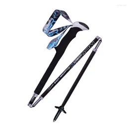 트레킹 기둥 탄소 섬유 지팡이 접이식 초경도 알펜 스톡 야외 캠핑 장비 하이킹 트레일 125cm
