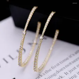 Dangle Earrings Ruifan High Quality 2 Color Big Oval Cubic Zirconia Korean Earring For Women Girls Wedding Accessories Jewelry YEA069