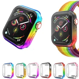 حالات TPU الناعمة الناعمة لغطاء Apple Watch Ultra 49mm 41mm 45mm 38mm 42mm 40mm 44mm 44 مم أزياء Colorful All-Around Case Fit Iwatch Series 8 7 6 SE 5 4 3 2 1 Screen Film