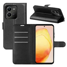 Telefonfodral f￶r VIVO V25 Y77 S15 T1 Y55S Y76 IQOO 8 9 Neo Pro 5G Lychee Litchi Wallet Leather Case