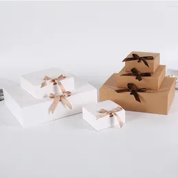 Principal de presente 1pcs Branco/Kraft/Black Box Festa de festas embalagens Aniversário de casamento Handmade Candy Chocolate embalagem.