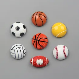 25MM Home Decoration Sports Ball Fridge Magnets Creative Basketball Baseball Football Resin Magnetic Sticker