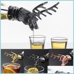 Bar Tools Zink Eloy Wine Pourer Bar Tools Creative Deer Head Cork Wines Stopper Table Decoration Supplies 5 Style Drop Delivery 202 DH3VE