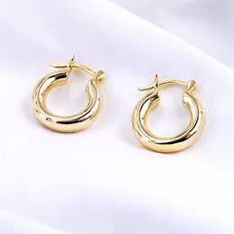 Hoop Earrings VARY 925 Sterling Silver Retro Female Personality Fashion Ear Buckle Golden 18K Gold Plated Suitable For Gift