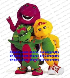 Maskotdräkt Barney Baby Bop BJ Barneys vänner Dinosaurie Dino Vuxen seriefigur Outfit Kostym lockar popularitet No.8321