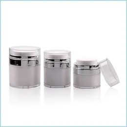 포장 병 15G 30G 50G Acrylic Airless Jar Cream Bottle Sier Collar Cosmetic Vacuum Lotion Jars Pump Packing Bottles DH9JZ