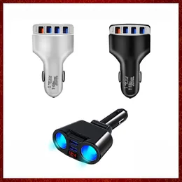 3.1a Çift USB Araç Şarj Cihazı 2 Port LCD Ekran 12-24V Socket Daha Hızlı Araba Şarj Cihazları Güç Adaptör Araba Stil Otomatik Şarj Otomotiv Elektroniği Ücretsiz Gemi