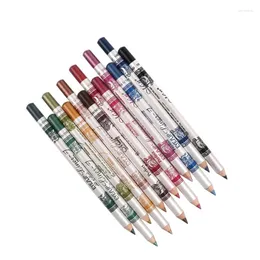 Delineador 12pcs/pacote 2 em 1 12 cores lápis lápis de lápis duradouros de maquiagem à prova d'água
