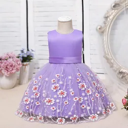 Girl Dresses Pink Dress For Children Wedding Prom Party Costume Kids Clothes Tulle Flower Girls Infantil Vestido Boutique Ball Gowns