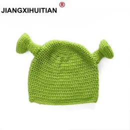 Beanie/Skull Caps 2017 Winter Hats for Women Balaclava Monster Shrek Wool Hat Creative Funny Jettnibt Hat Pure Winter Cap Men Hat T221020