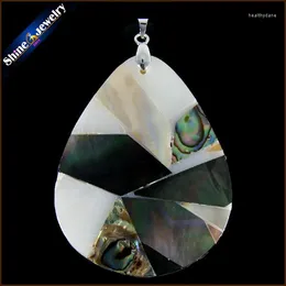 Pendant Necklaces Collares Natural Paua Abalone Shell Necklace Pendants Jewelry Fashion Bijoux Women Leather Chain S072