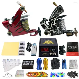 Tattoo Guns Kits Solong Chine Gun Machine Set Power Supply Foot Pedal Needles Grips Body Arts Supplies TK202-38