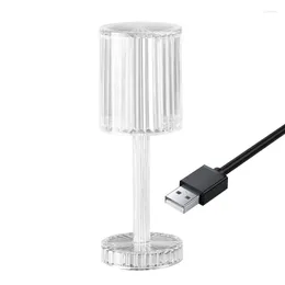 Titulares de vela Crystal Table lumbo recarregável luz da área