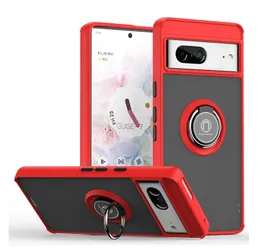 Google Pixel의 링 스탠드 케이스 6 7 Pro Shockproof Finger Ring Holder Kickstand Magnetic Protective Phone Cover Shell