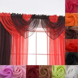 Curtain Practical Solid Color Light Transmission Sheer Window Head Swag Valance Home Decoration Accessories For Living Room