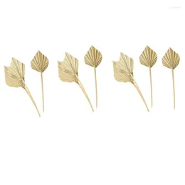 Decorative Flowers 10 Pcs Boho Dried Palm Spears Natural Fans Leaves Leaf Fan With Stem