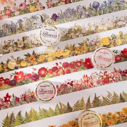 Gift Wrap Vintage Flower Path Rose Washi Sticker Pack DIY Diary Junk Journal Decoration Blooming Plant Label Stickers Scrapbooking