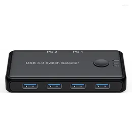 USB3.0 KVM-Switch Selector 2 In 4 Out für Tastatur, Drucker, Maus, USB-Laufwerke, die Computer teilen, unterstützt Windows 10 5 GB