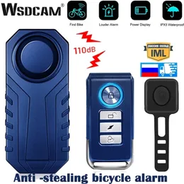 Alarm Sistemleri WSDCAM Bisiklet Alarm Uzaktan Kumandası 113db Kablosuz Anti Kayıp Hatırlatma Uyarı Sensörü Su Geçirmez Motosiklet Güvenliği 221025