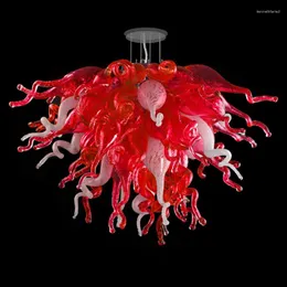 Pendant Lamps Home Decorations Living Room Lights Murano Style Red Color Chandeliers Custom-Made Lamp