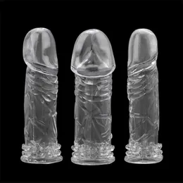 sex toy massager Penis Sleeve Reusable Silicone Male Cock Extender Enlargement Sex Toys For Men Adult Products