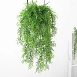 Decorative Flowers Artificial Hanging Rattan Plants Green Eucalyptus Branch Synthetic Grass Bunch Wedding Garden El Home Decoration