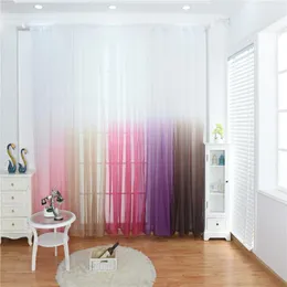 Curtain Tulle Ombre Living Room Solid Bedroom Drap Sheer Glass Yarn Voile Door Window Screening Valances Home Decor D30