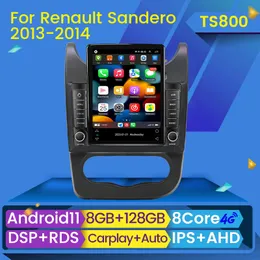 IPS Android 11 CarPlay Car DVD Radio Video Stereo for Renault Sandero 2013-2014 Tesla Style Autoradio GPS Navigation bt