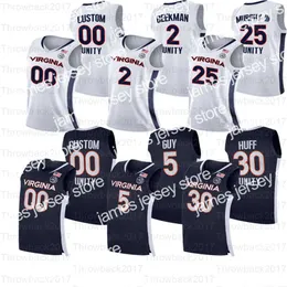 Koszulki do koszykówki Custom Virginia College Basketball Jerseys 25 Mamadi Diakite 30 Jay Huff 5 Guy 13 Casey Morsell 2 Braxton Key 0 Kihei Clark