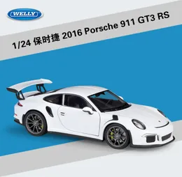 WELLY 124 SCALE MODELELTOR LOLO DO CARRO DE CARRO PORSCH 911997 GT3 RS Sports Car Diecast Metal Toy Racing Car for Kid Toys Gift T191124859915