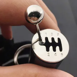 Keychains mini carra de engrenagem de caixa de equipamento para homens imitação de 6 velocidades manual manual de teclado caixa de mudança de botão