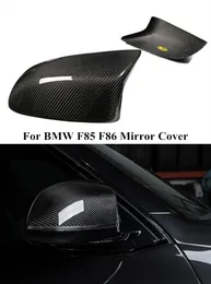 2 PCSサイドウィングバックビュー修正ミラーカバーキャップBMW用カーボンファイバーシェルのカースタイリングX5M X6M F85 F86