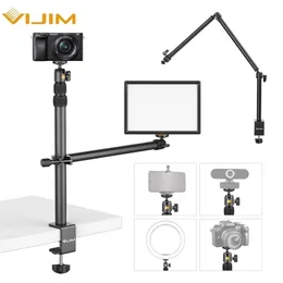 Altri accessori AV VIJIM LS01 Morsetto per treppiede con estensione C Supporto per lampada da tavolo da 90 cm Braccio live con testa a sfera da 14" per smartphone DSLR ad anello 221025